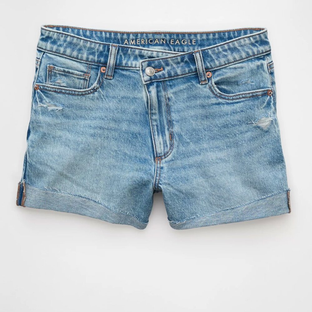 American Eagle Stretch Ripped Denim Mom Short - Size 2
